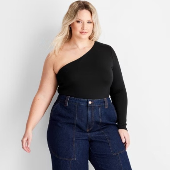 Future Collective Tops - Target Women’s One-Shoulder Black bodysuit